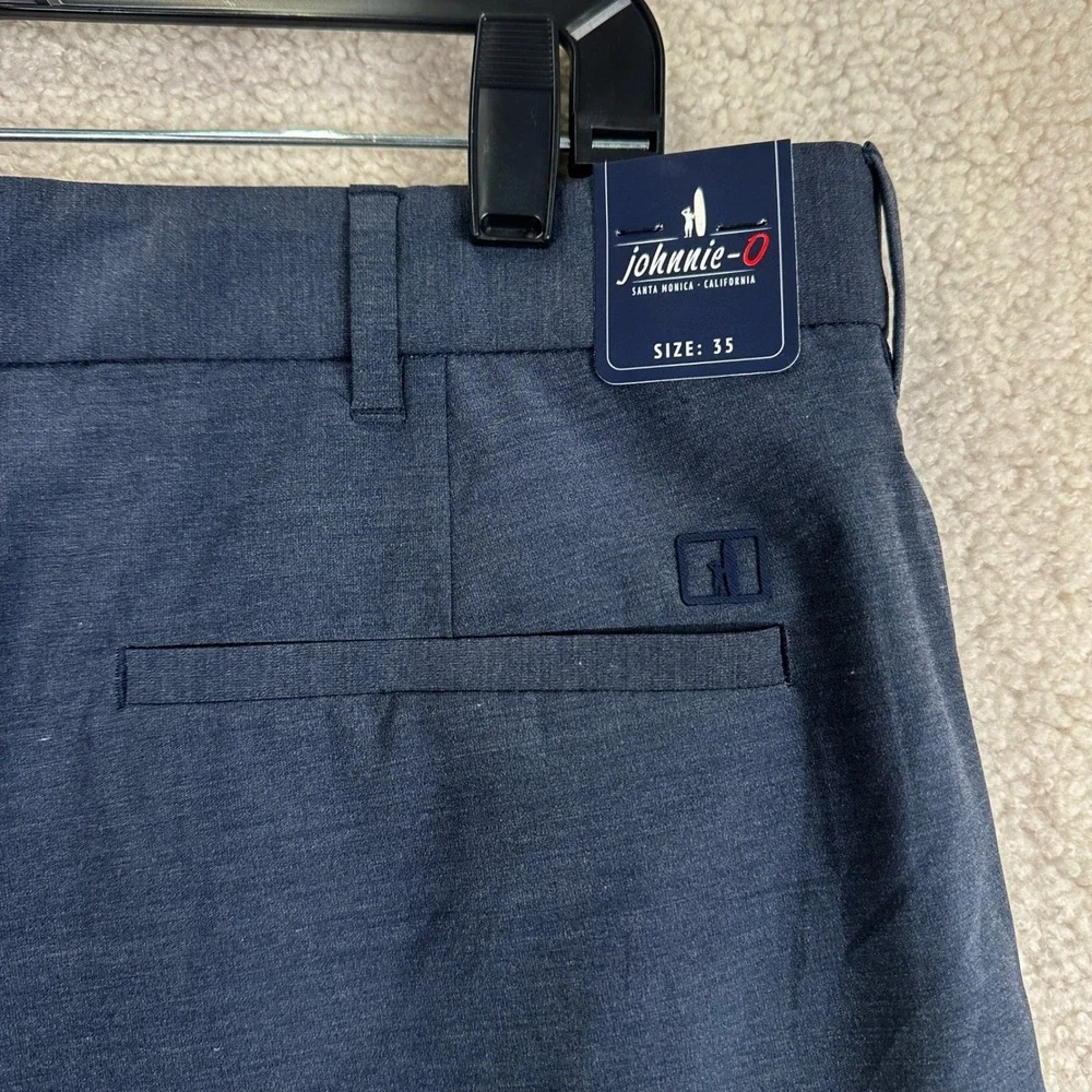 Johnnie-O Cross Mulligan Shorts Mens 35 Navy Blue Golf Athleisure
